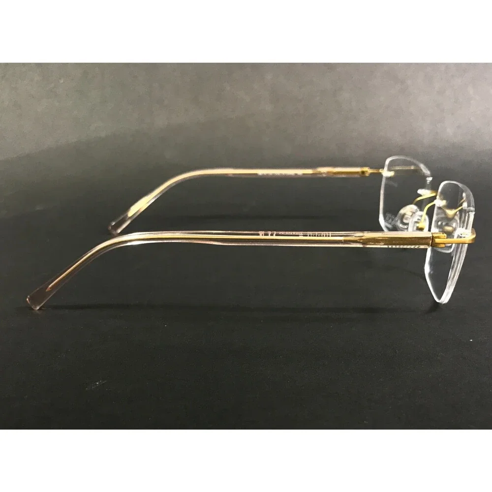 Tocco Eyeglasses Frames BETA 100 COL 39 SAND Gold Rectangle Titanium 55-17-145